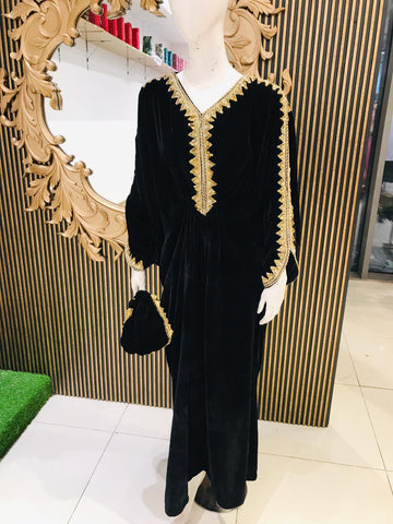 Luxury Velvet Kaftan with handwork