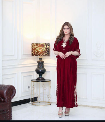 Velvet Mirror Swan Kaftan