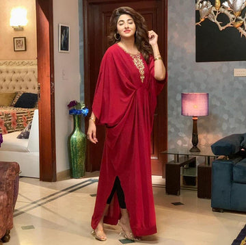 Gerogette Glam Neck Kaftan