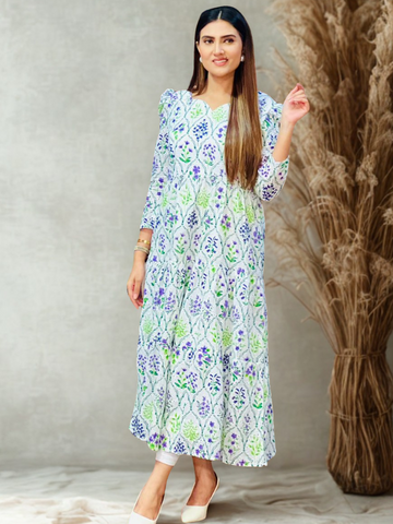 Lightweight Printed Chicken Frock – Perfect for Everyday Elegance