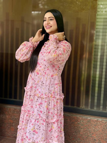 Chiffon layer Maxi With Soft lining Attatch(1 PC)