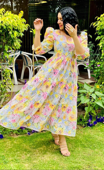 Printed chicken frock
