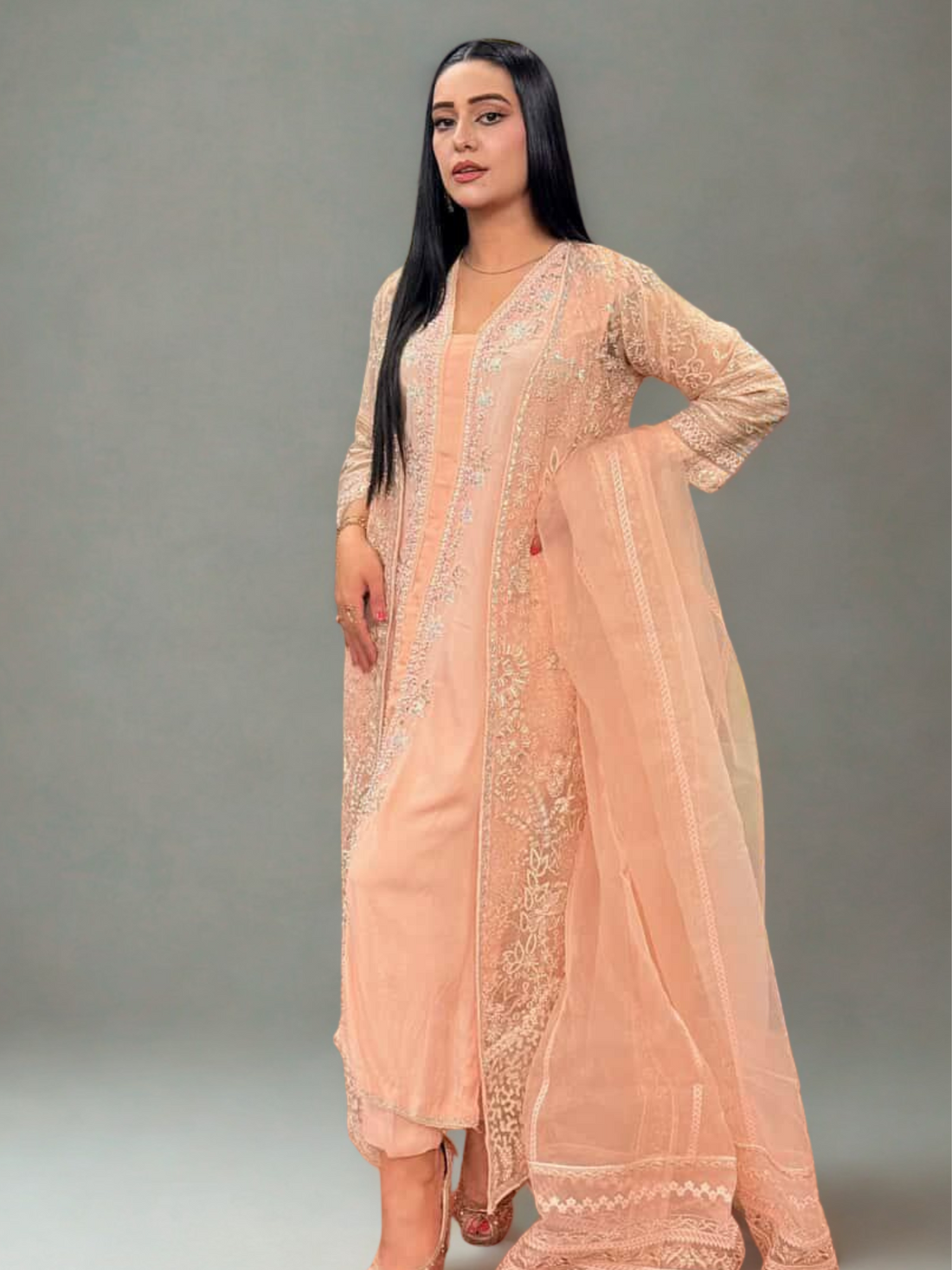 Zinnia open gown 3pc