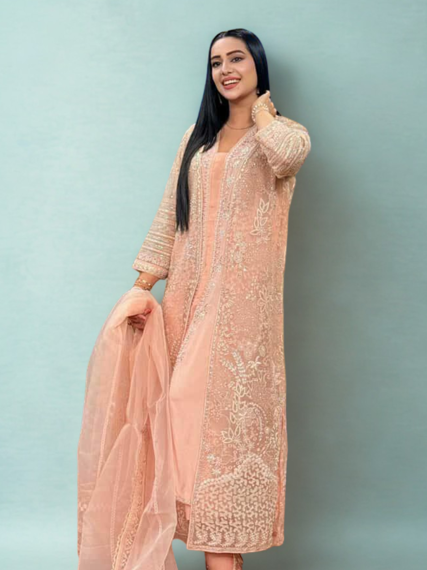 Zinnia open gown 3pc