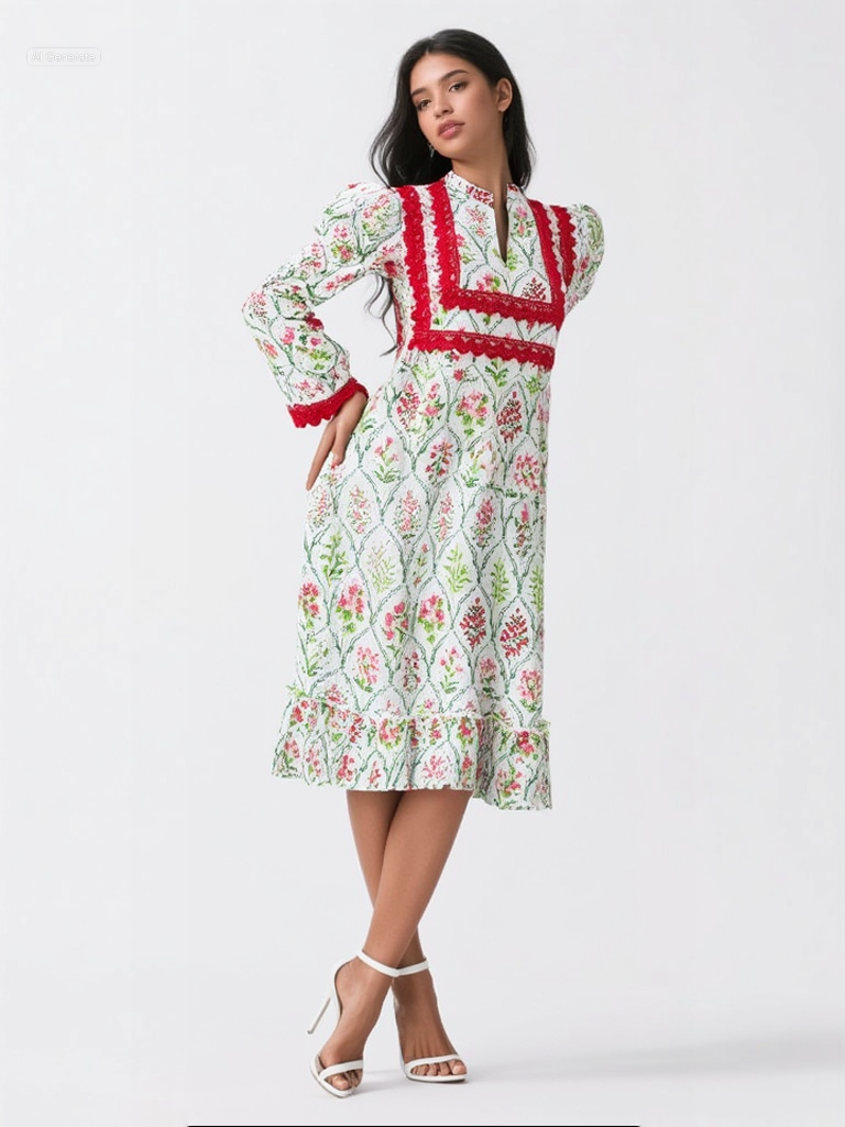 Cotton Chicken Lace Frock – Everyday Ethnic Elegance