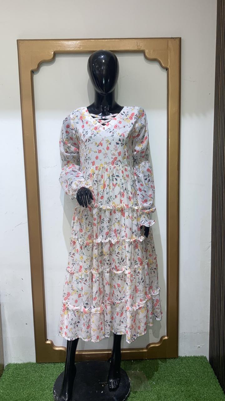 Chiffon Layer Maxi  With Soft lining Attatched(1 PC)