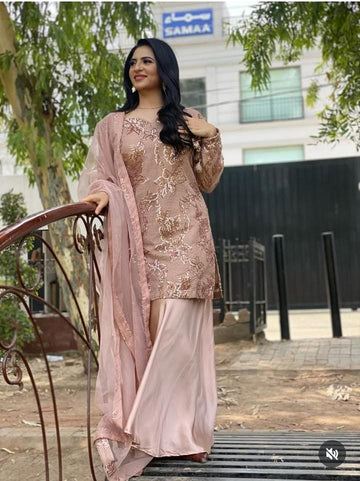 Black Silk Palazzo Net Shirt(Black Eye Dress 3pcs) SA-837