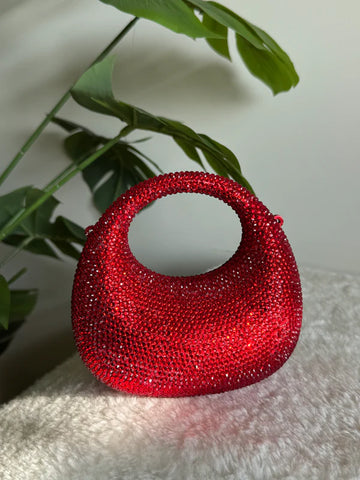 Viral Swarovski Metallic Clutch with Chain - Mini