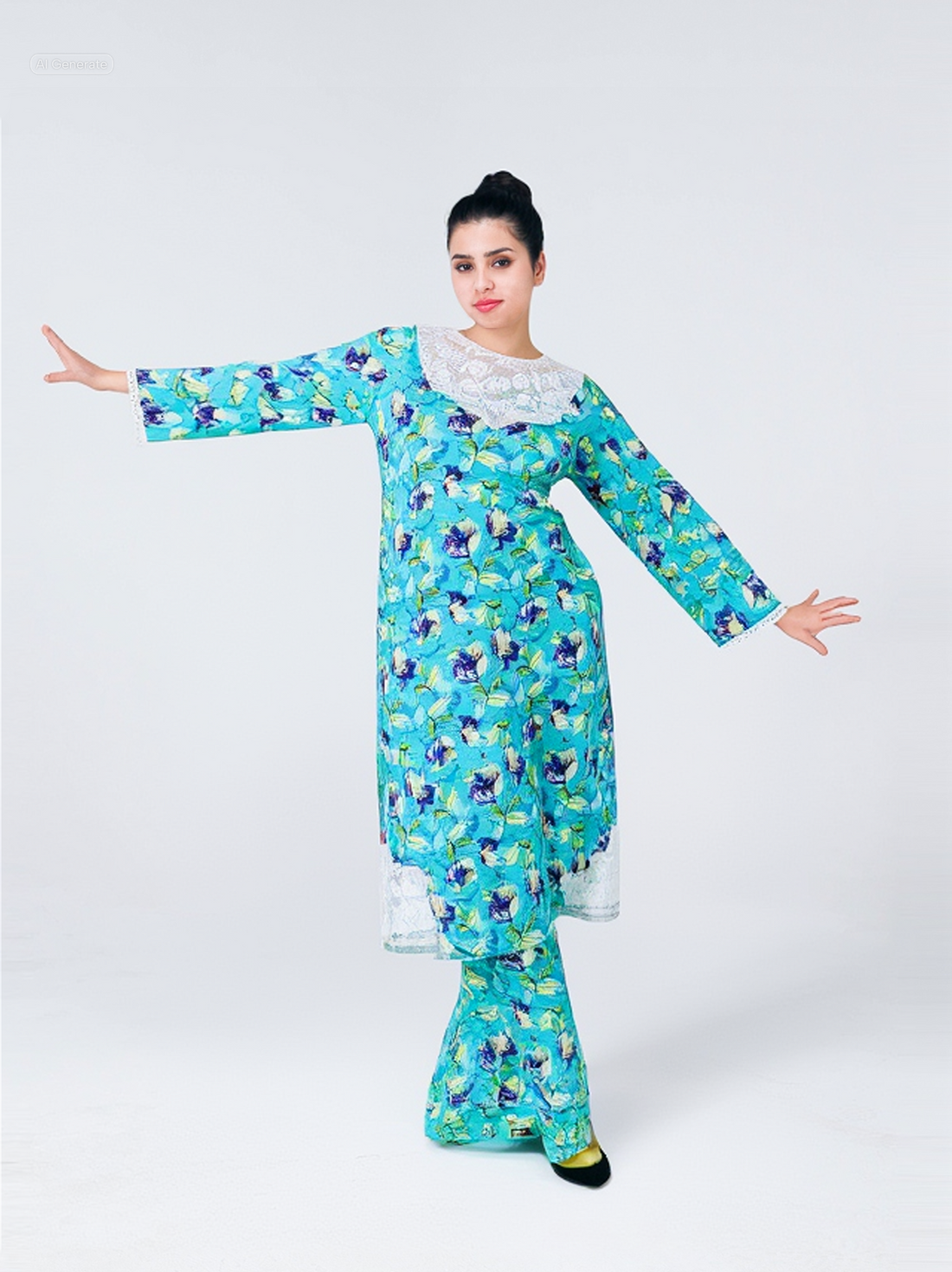 Print Lawn 2 With Hand Made Gala(Twirl Lawn 2Pcs)
