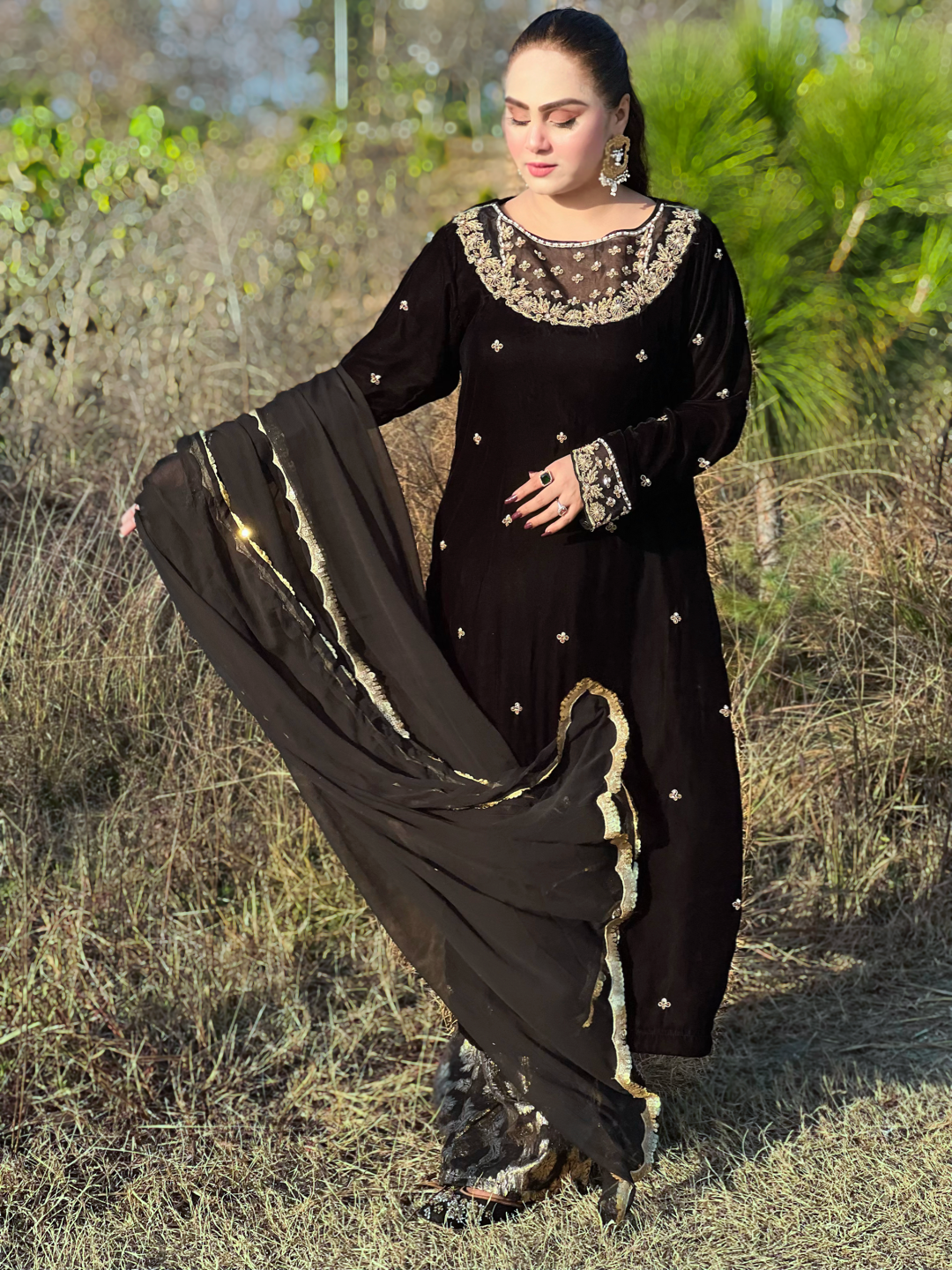 Shahbano Velvet Set