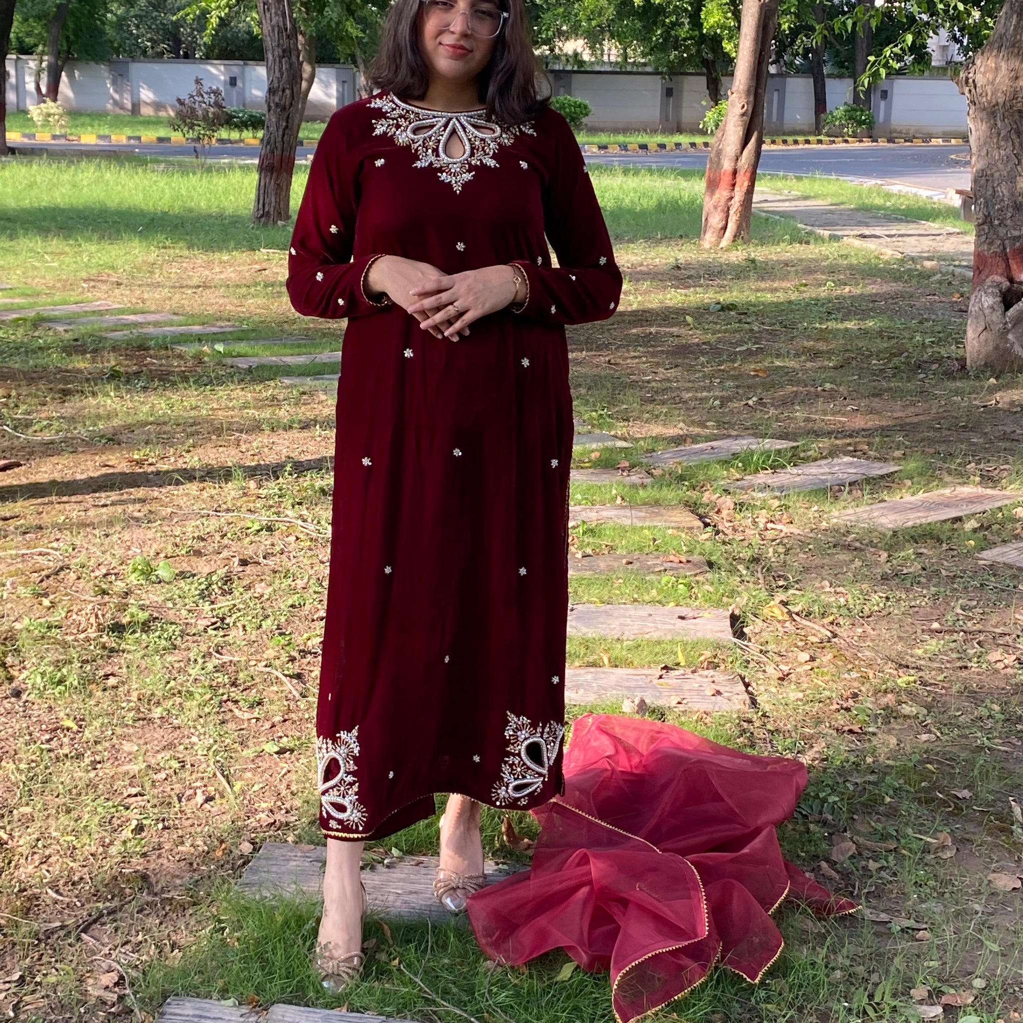 Mehwar Velvet Suit