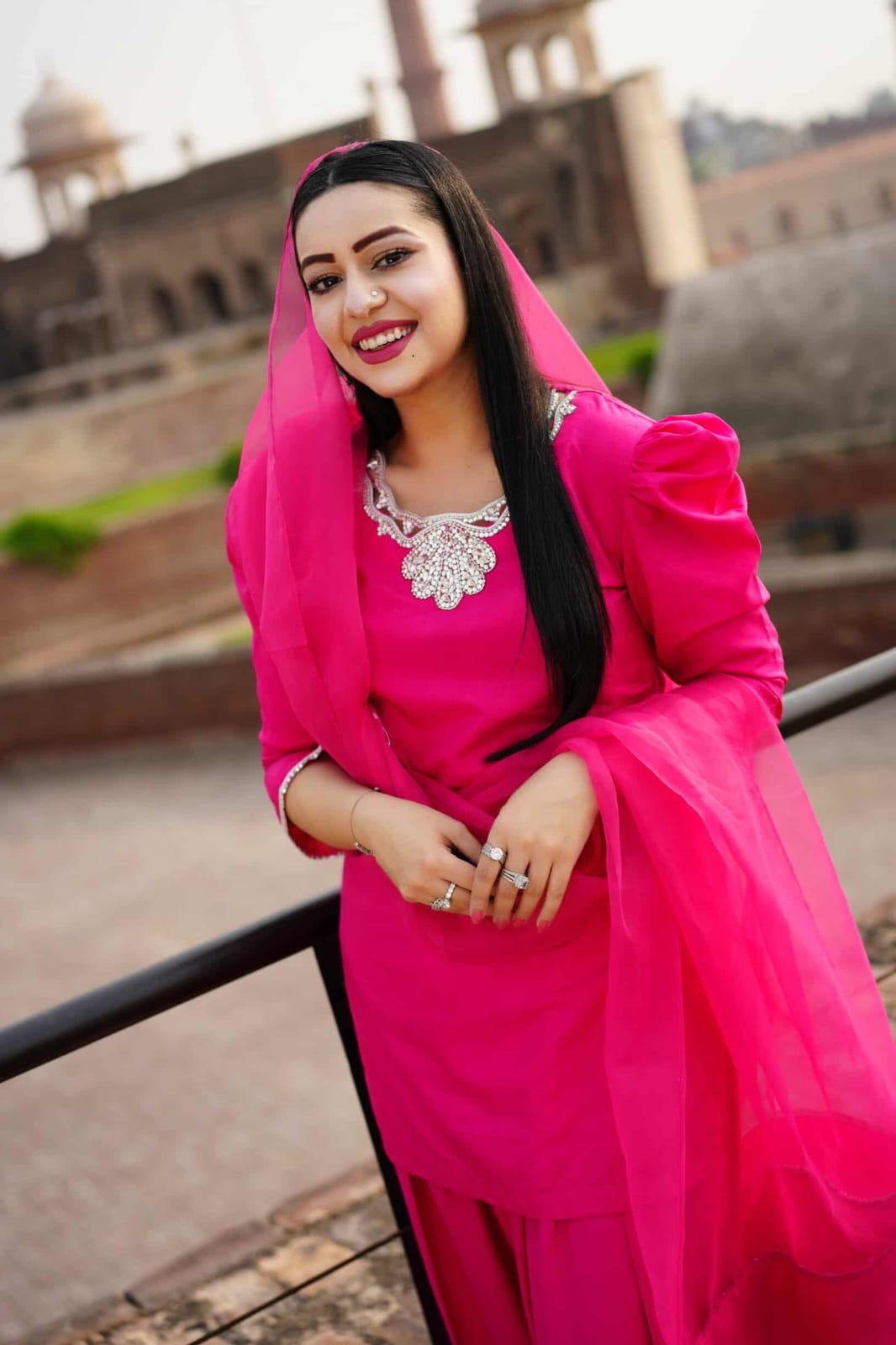 Rhinestone Farshi shalwar Set-3pcs